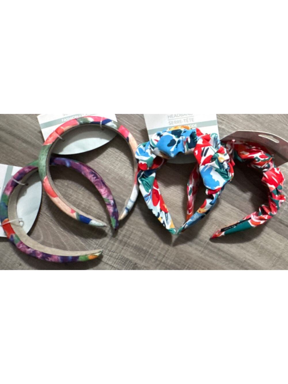 Multicolor Floral Bow Accent Headband Womens Fashion Hair Accessory